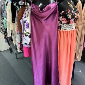 Bebe Plum Satin Dress